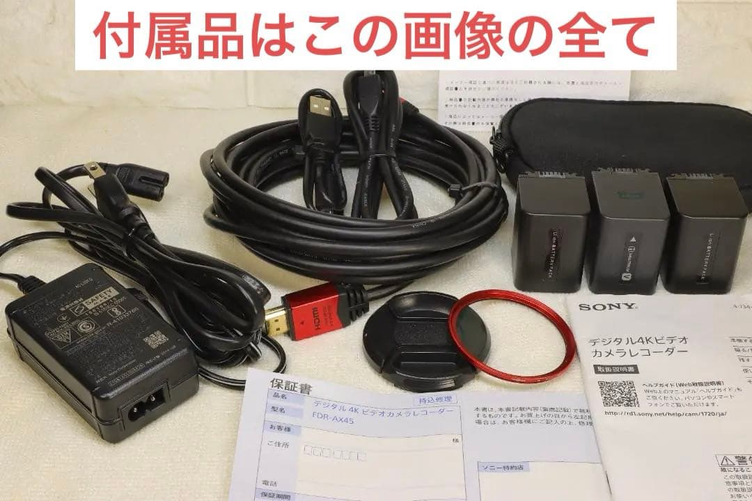 わ*ん様 SONY　デジタル 4K ハンディーカム　FDR-AX45【新品】オプ