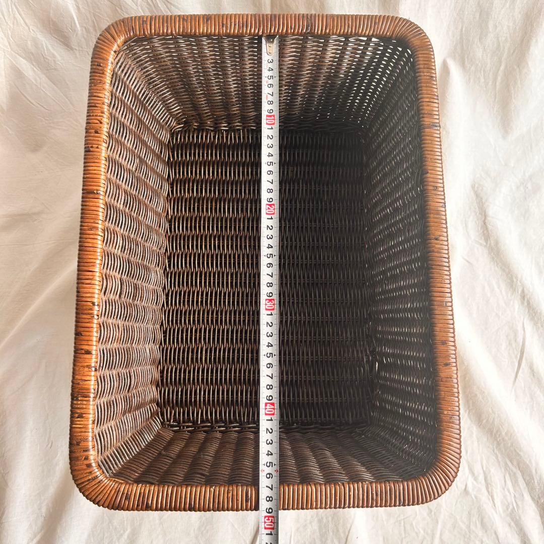 【新品】ラタンバスケット 4個セット おしゃれカゴ ブラック系
