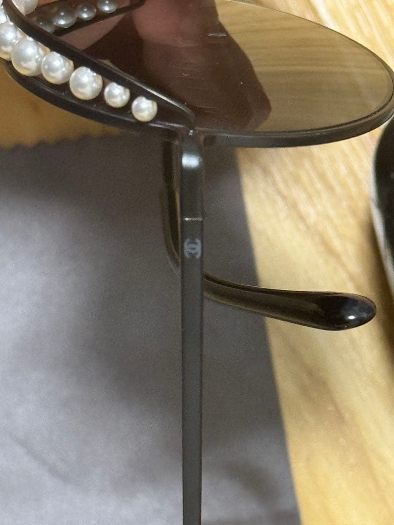 CHANEL シャネル　パール装飾 ラウンドサングラス ケース付き