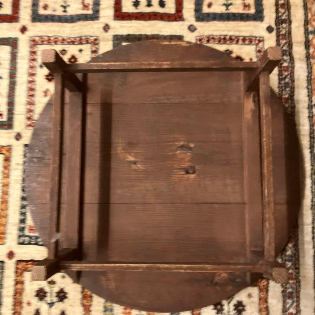 木製 円形座卓 四本脚　ちゃぶ台