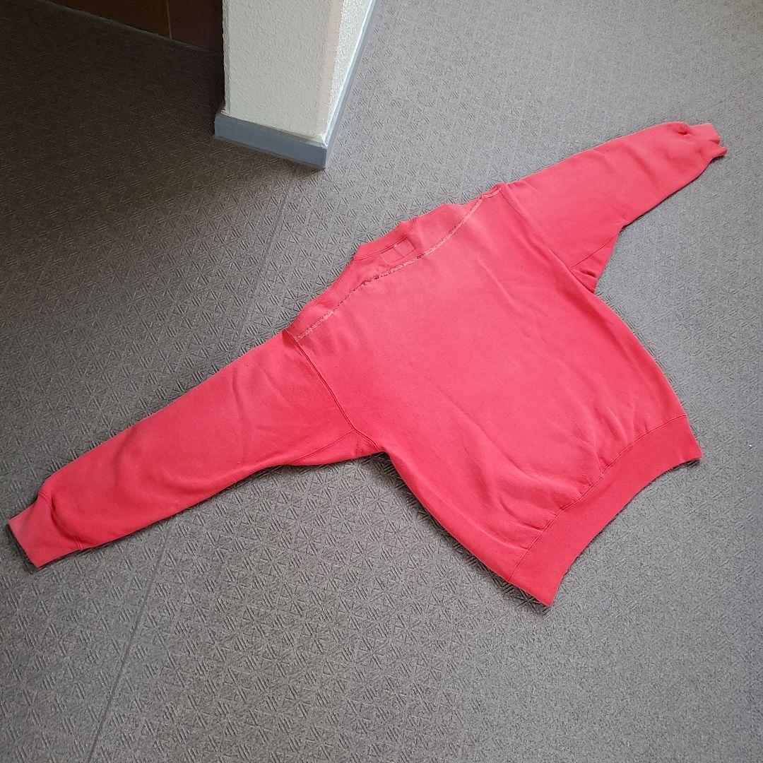 鬼フェード サーモンピンク USA製 Russell 前V スウェット 短丈 L