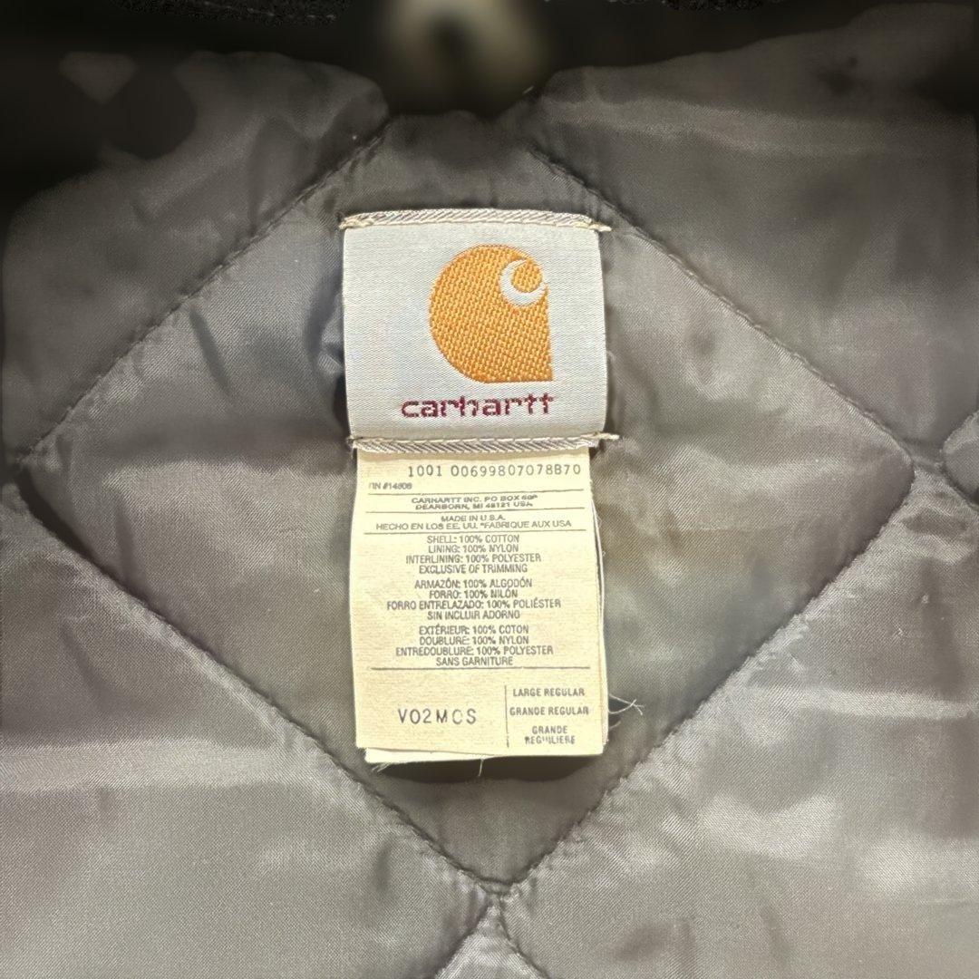 カーハート【L】 00s USA製 ダックベスト モスグリーン　極上フェード