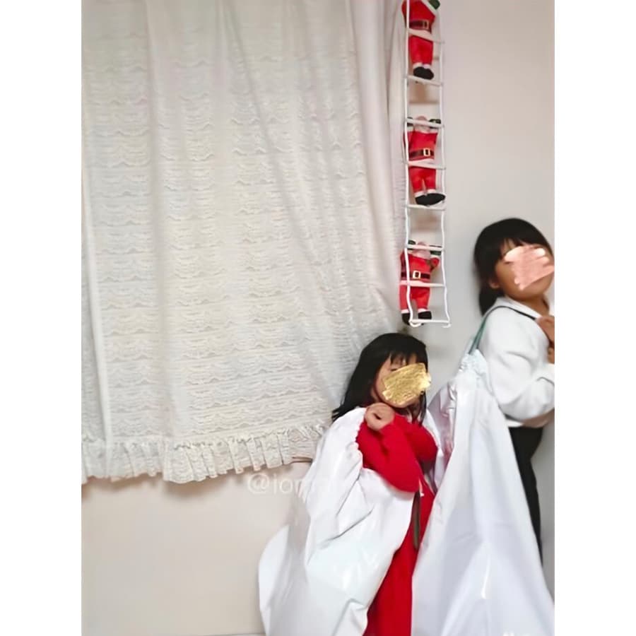 最安❣️大人気オーナメント はしごサンタ2人 装飾品 人形 ぬいぐるみ お洒落