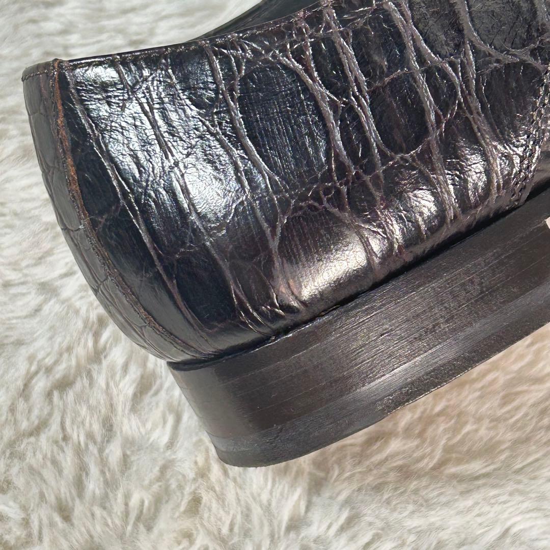 【イタリア製】クロコダイルレザー ドレスシューズ 黒 ビジネス ストレートチップ