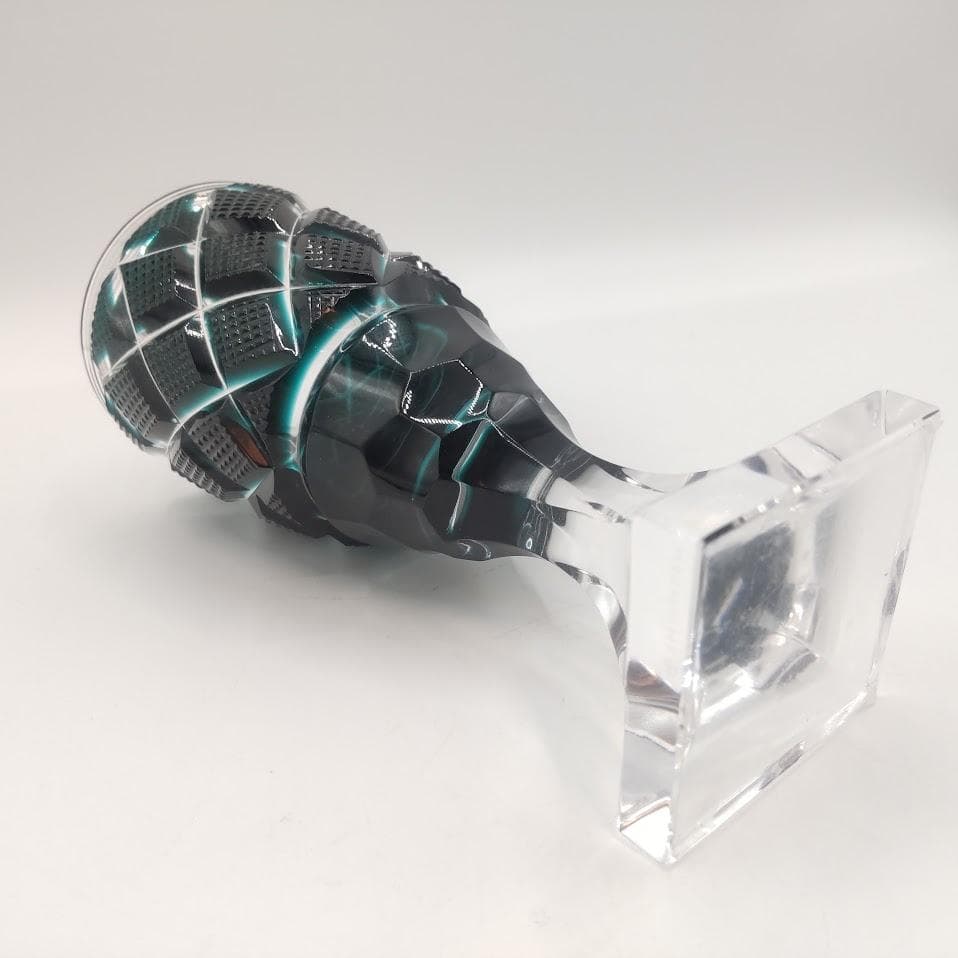 薩摩切子 脚付杯 色被せガラス 復元 尚古集成館監修 薩摩ガラス グリーン