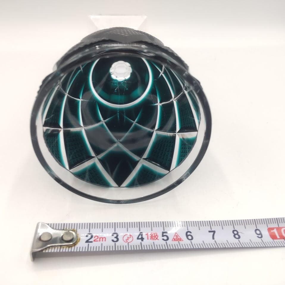 薩摩切子 脚付杯 色被せガラス 復元 尚古集成館監修 薩摩ガラス グリーン