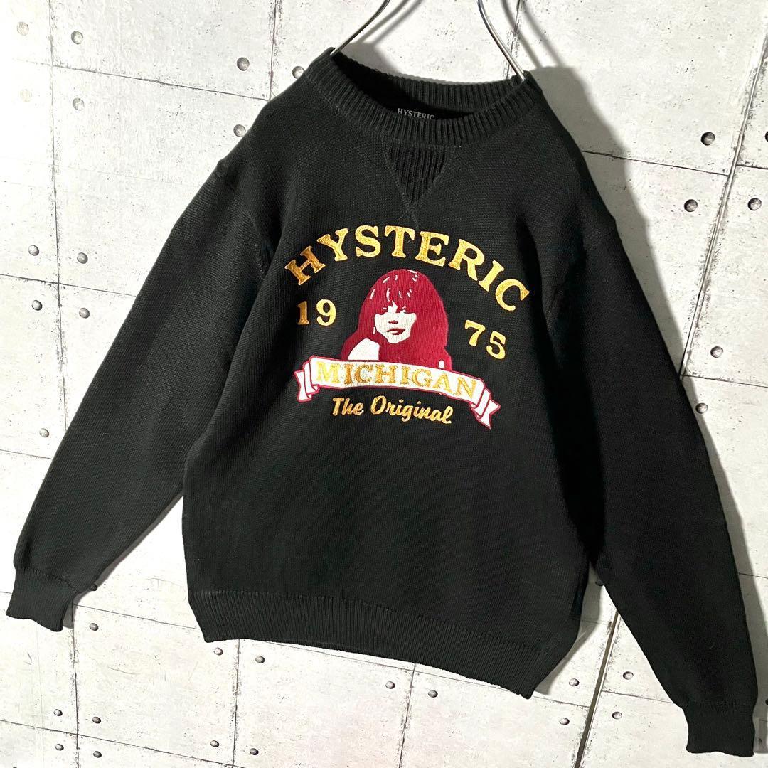 【新品タグ付】ヒステリックグラマー☆豪華チェーンステッチ刺繍ローゲージセーターL