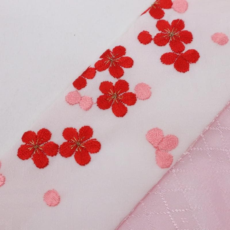 beauty　七五三＊女の子着物長襦袢2点 菊牡丹に蝶 赤 正絹 9RM1