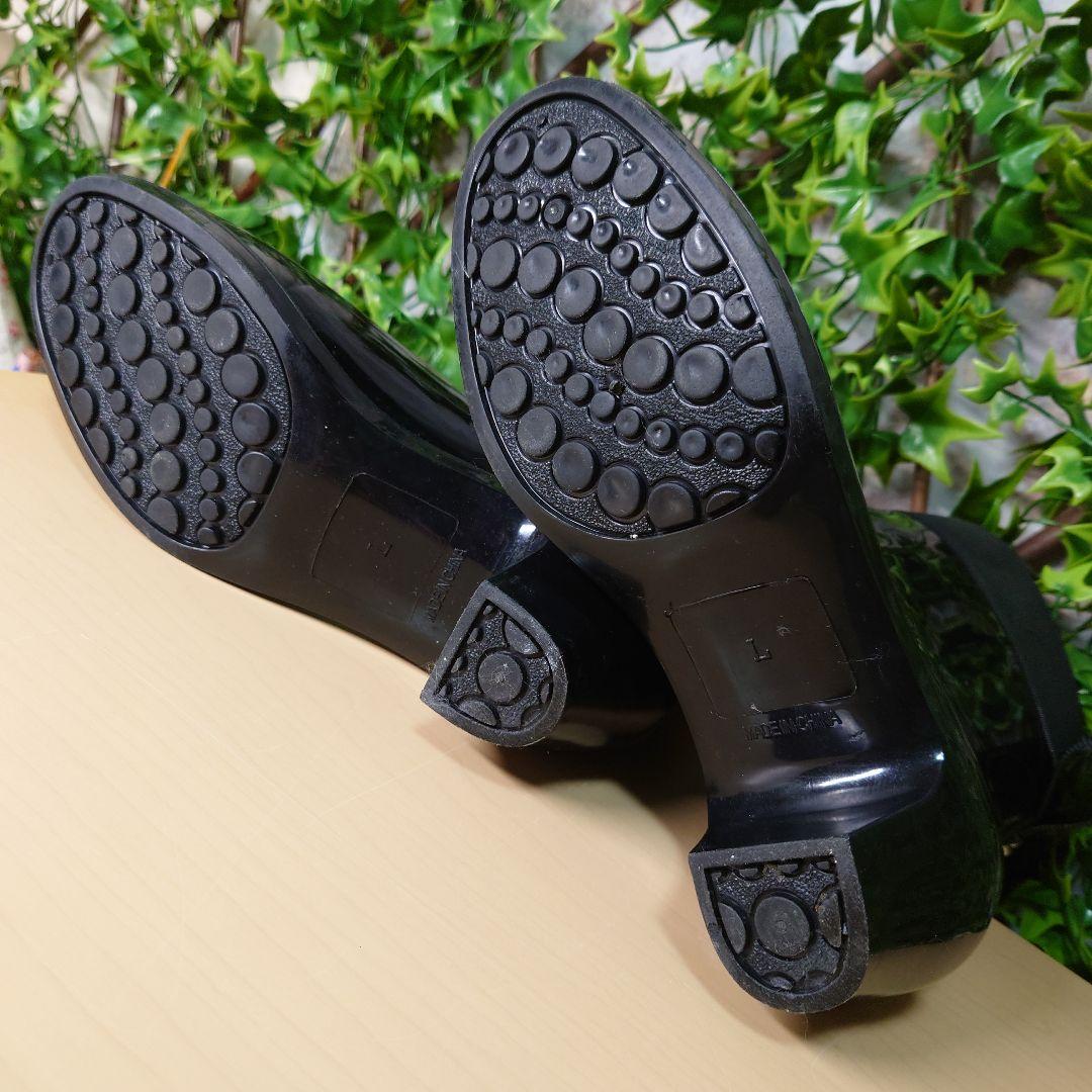 TOCCA レインブーツ バックリボン　ブラックLサイズ