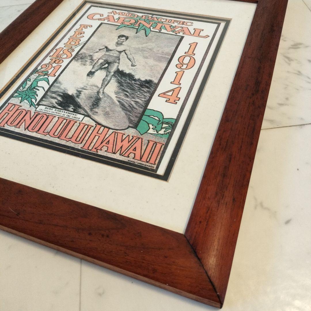 ハワイ【大きい】コアウッド製額縁1990年代当時物④ビンテージ