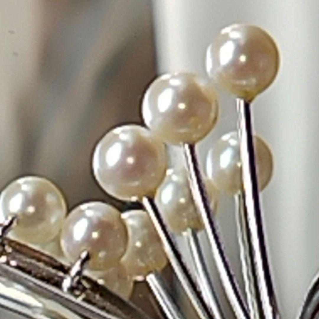 MIKIMOTO 5,2mmアコヤ本真珠5珠 シルバーブローチ SILVER