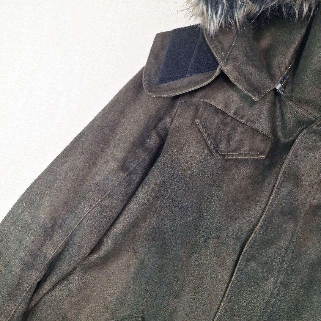 美品✨トルネードマート　モッズコート　スウェード調　ディープグリーン　L