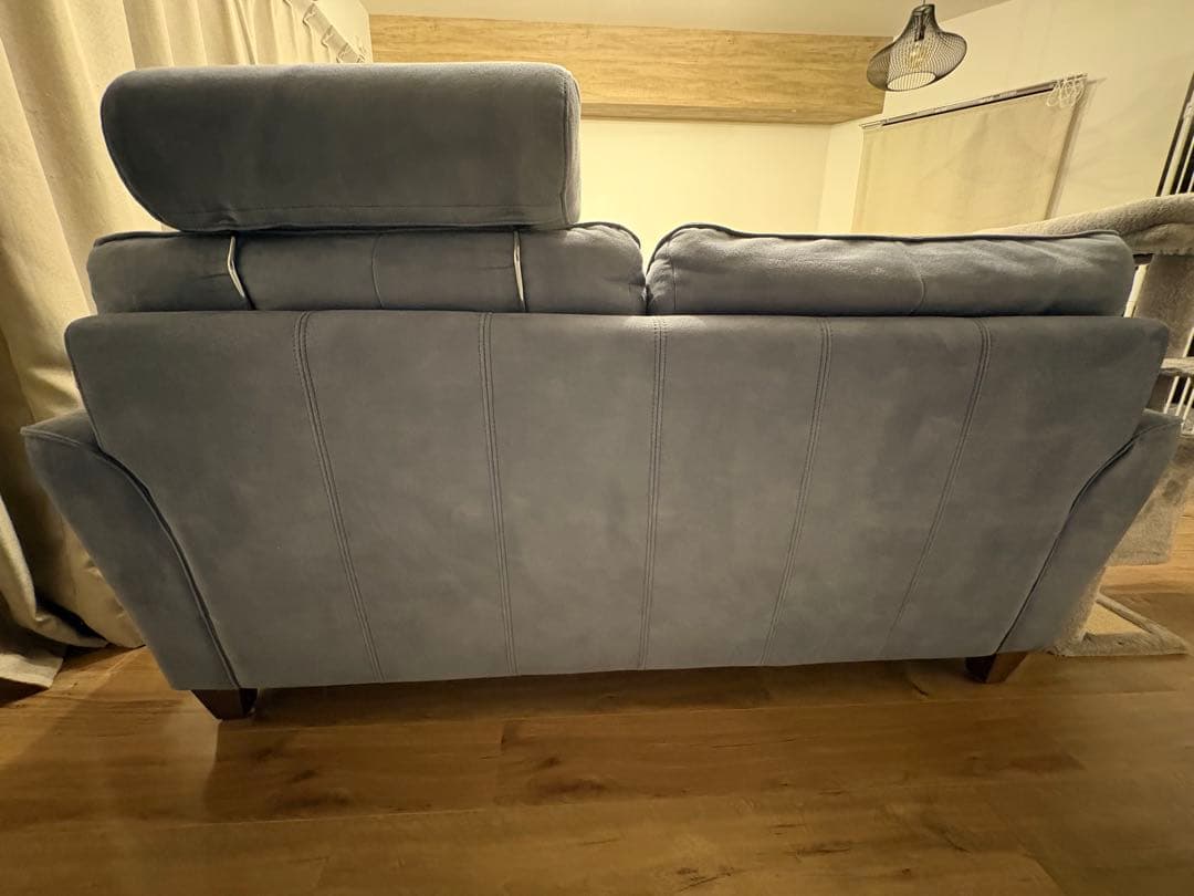 送料込 関家具 クラッシュゲート 2人掛けソファ ヘッドレスト付き