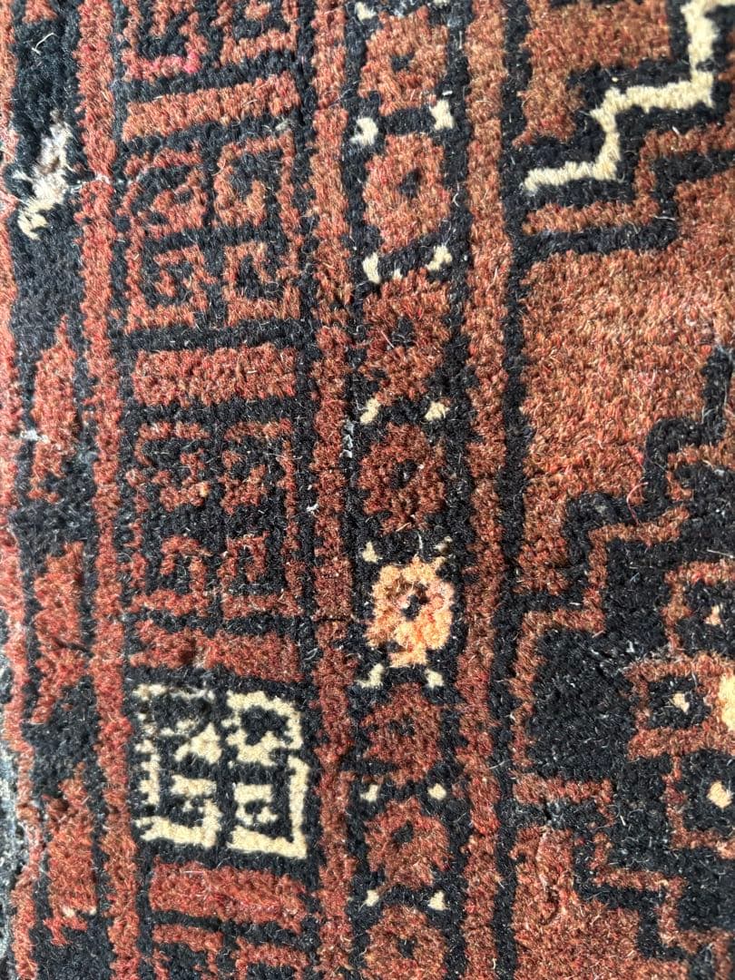 【ダメージ多め格安】パキスタン絨毯　トルクメン　手織り　ペルシャ