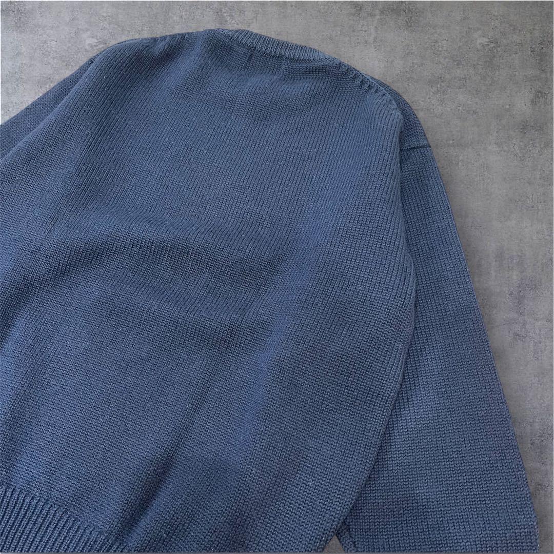 【希少】チャップス ラルフローレン 刺繍ロゴ ニット セーター 紺 M 90s
