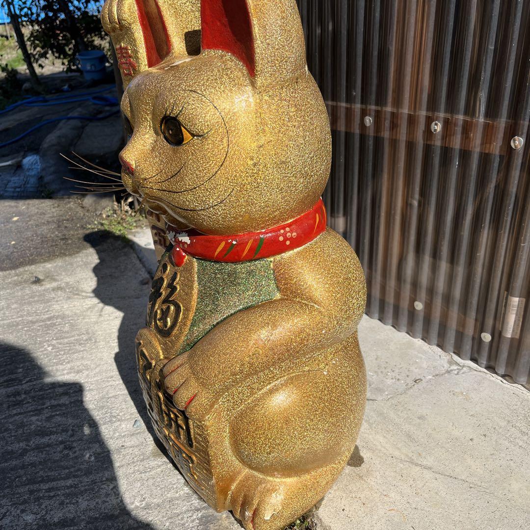 金色の招き猫 超特大サイズ 貯金箱右手