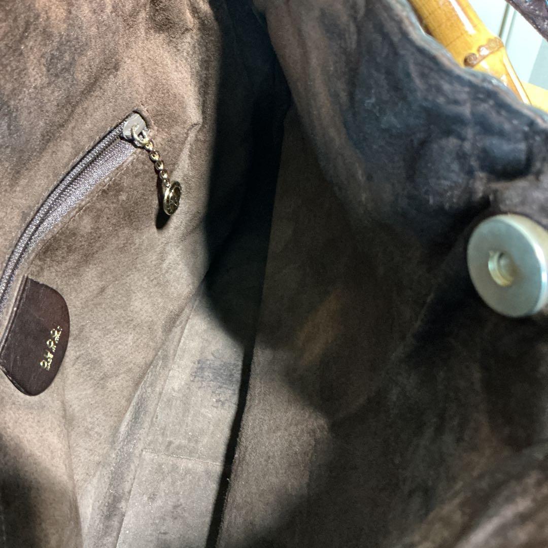 GUCCI グッチ　正規品バンブーハンドバッグ　編み込み　ヴィンテージ　ブラウン