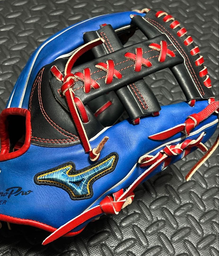 日本製 ミズノプロ オーダー 限定 ダイバーシティブルー 軟式 内野用 グローブ