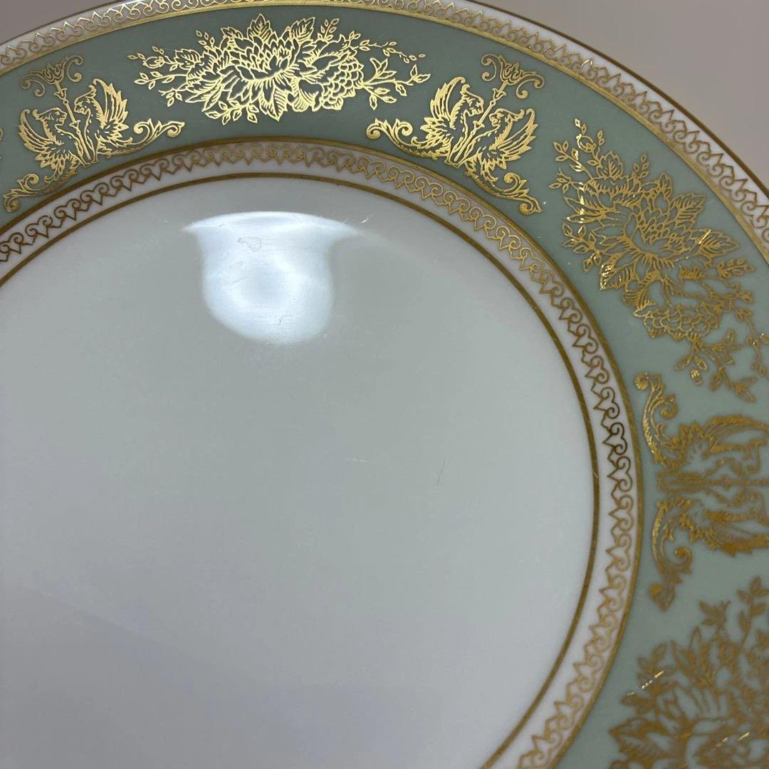 ウェッジウッド コロンビアセージグリーン プレート　丸皿　黒壷　4枚まとめ売り