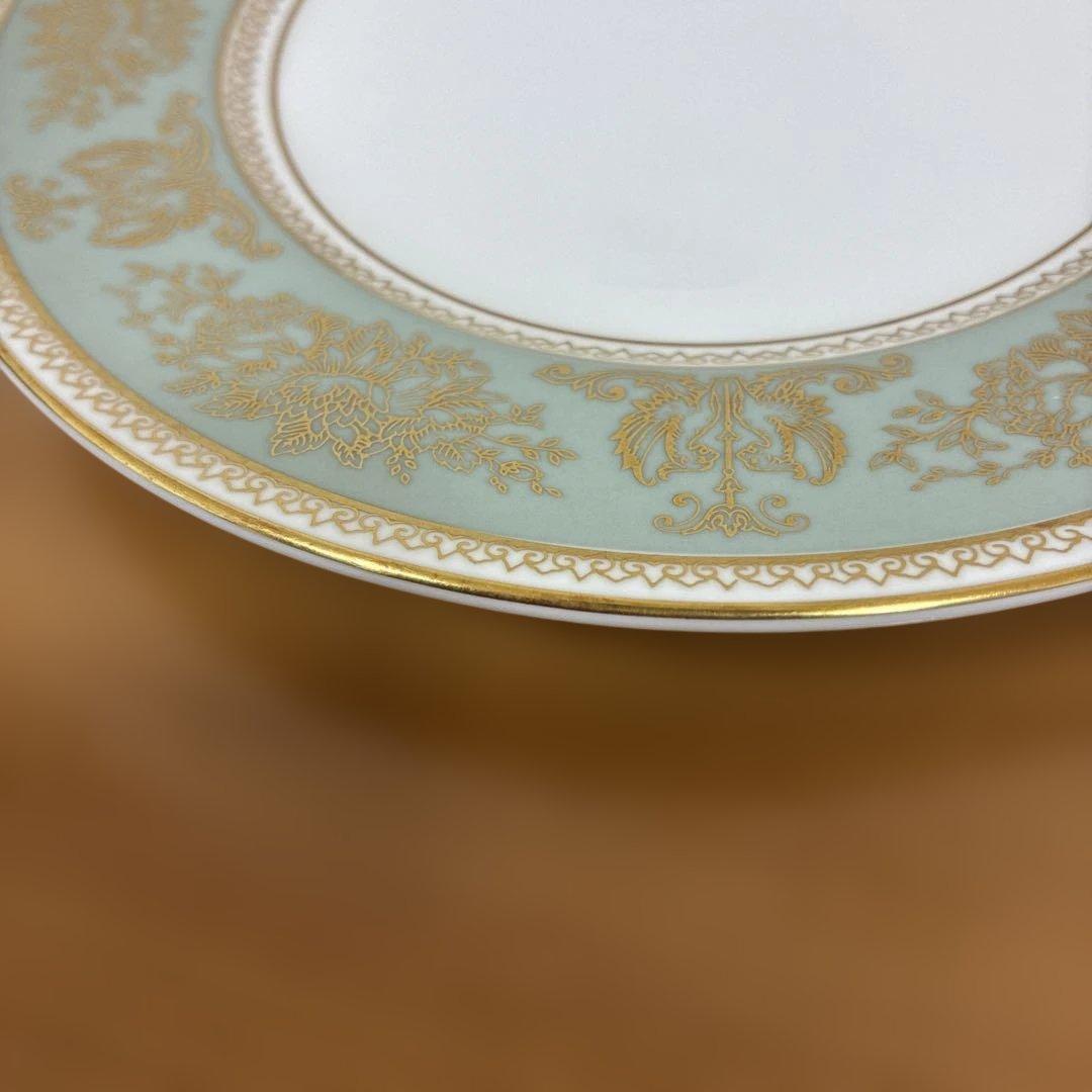 ウェッジウッド コロンビアセージグリーン プレート　丸皿　黒壷　4枚まとめ売り