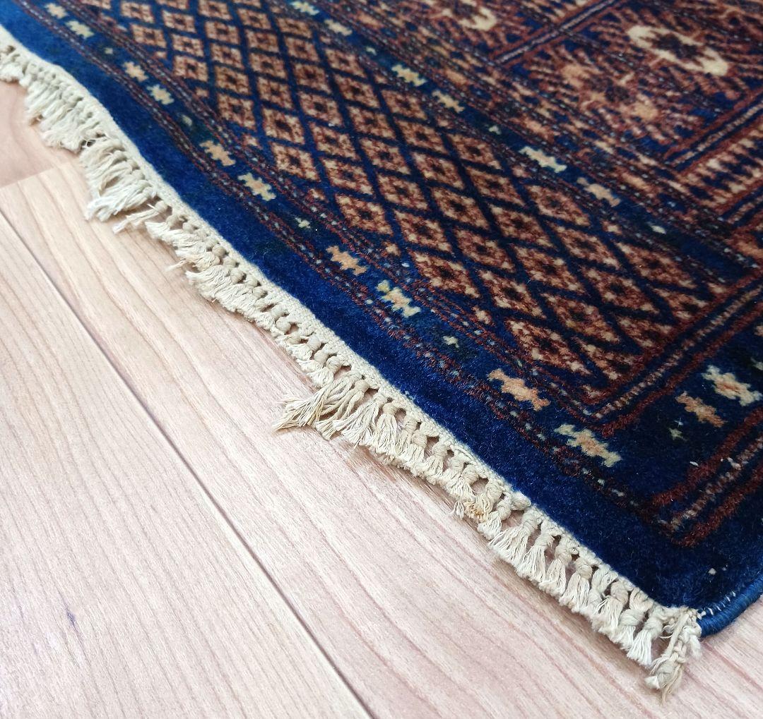 専用Y3139 パキスタン絨毯 ウール 手織り 187×126㎝ トライバルラグ