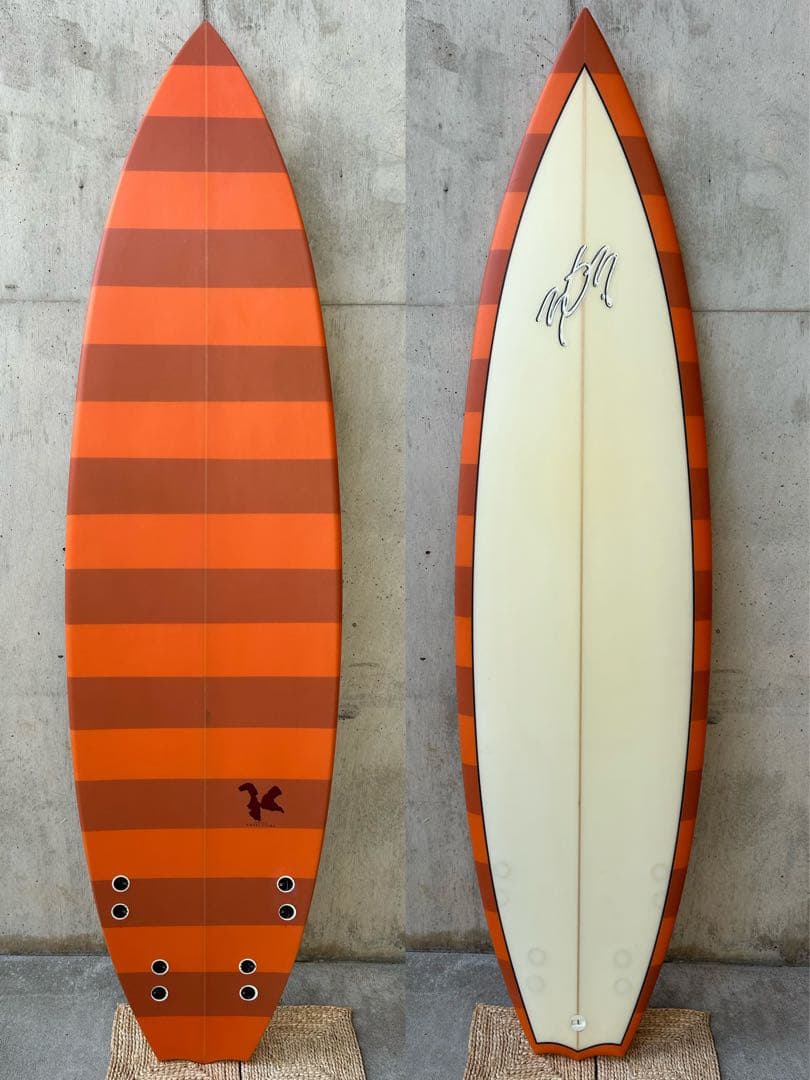 新品303サーフボード 6'0\" 千葉公平シェイプ クアッドフィン　オレンジ