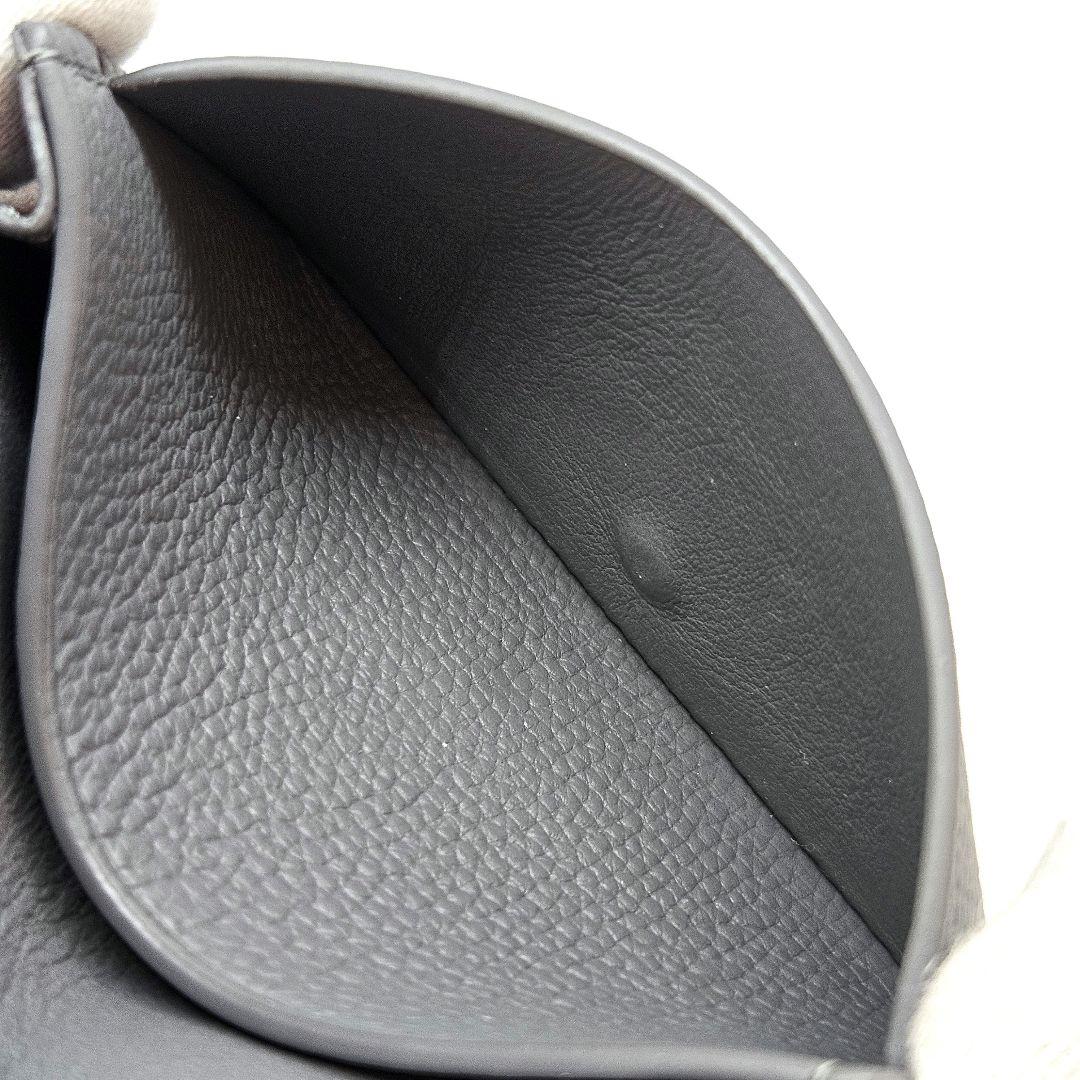 極美品 LOEWE ロエベ 名刺入れ カードケース アナグラム グレー レザー