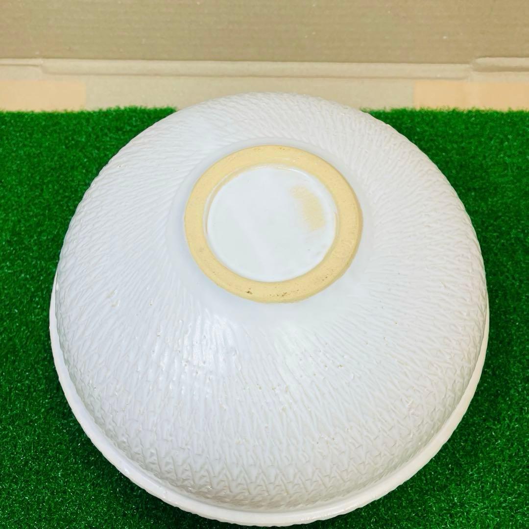 光山焼 白磁 風炉 茶道具 京焼 清水焼 紅鉢風炉 伝統工芸品 陶磁器 彫り模様