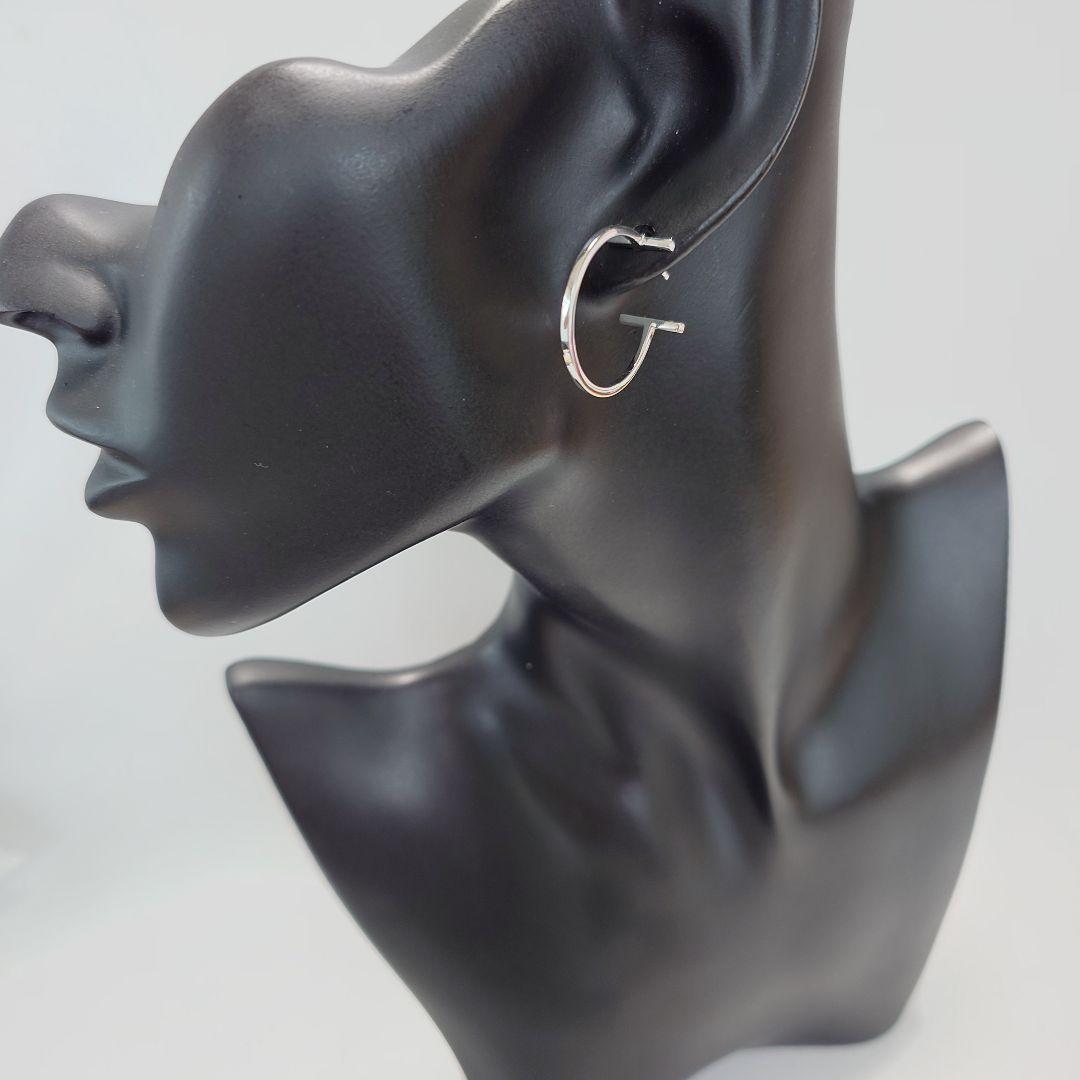 【極美品】ティファニー K18WG Tワイヤー フープピアス 片耳用 6139