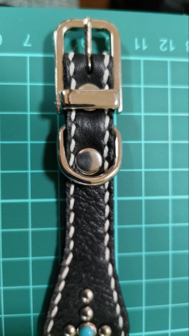 レザー首輪　革　革首輪　ハンドメイド　イタリアングレーハウンド　レザー