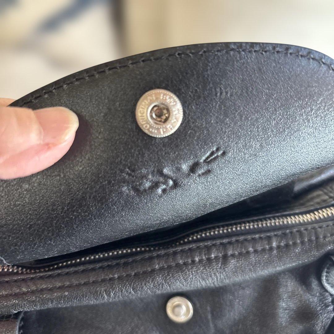 Longchampロンシャン　レザー　ショルダーバック　ブラック