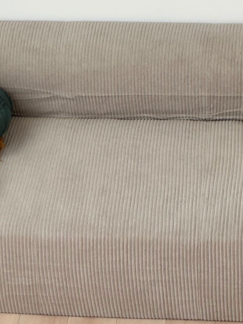 ベージュ コーデュロイ 2人掛けソファ