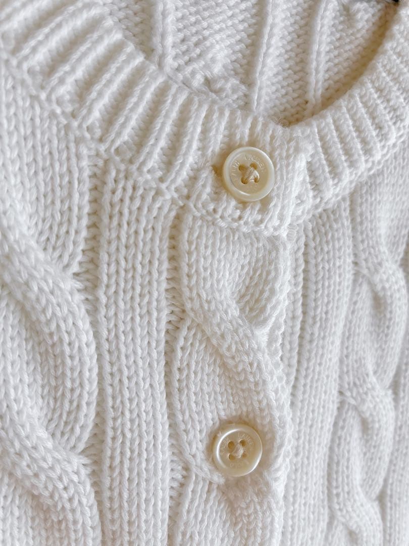 極美品 正規品 ポロラルフローレン ケーブルニット カーディガン ホワイト