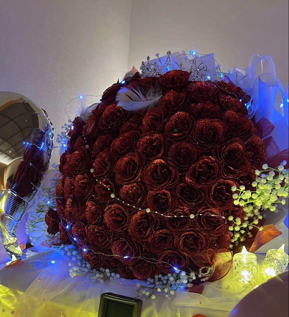 90本の赤いバラの花束 グリッダーローズ プロポーズ用
