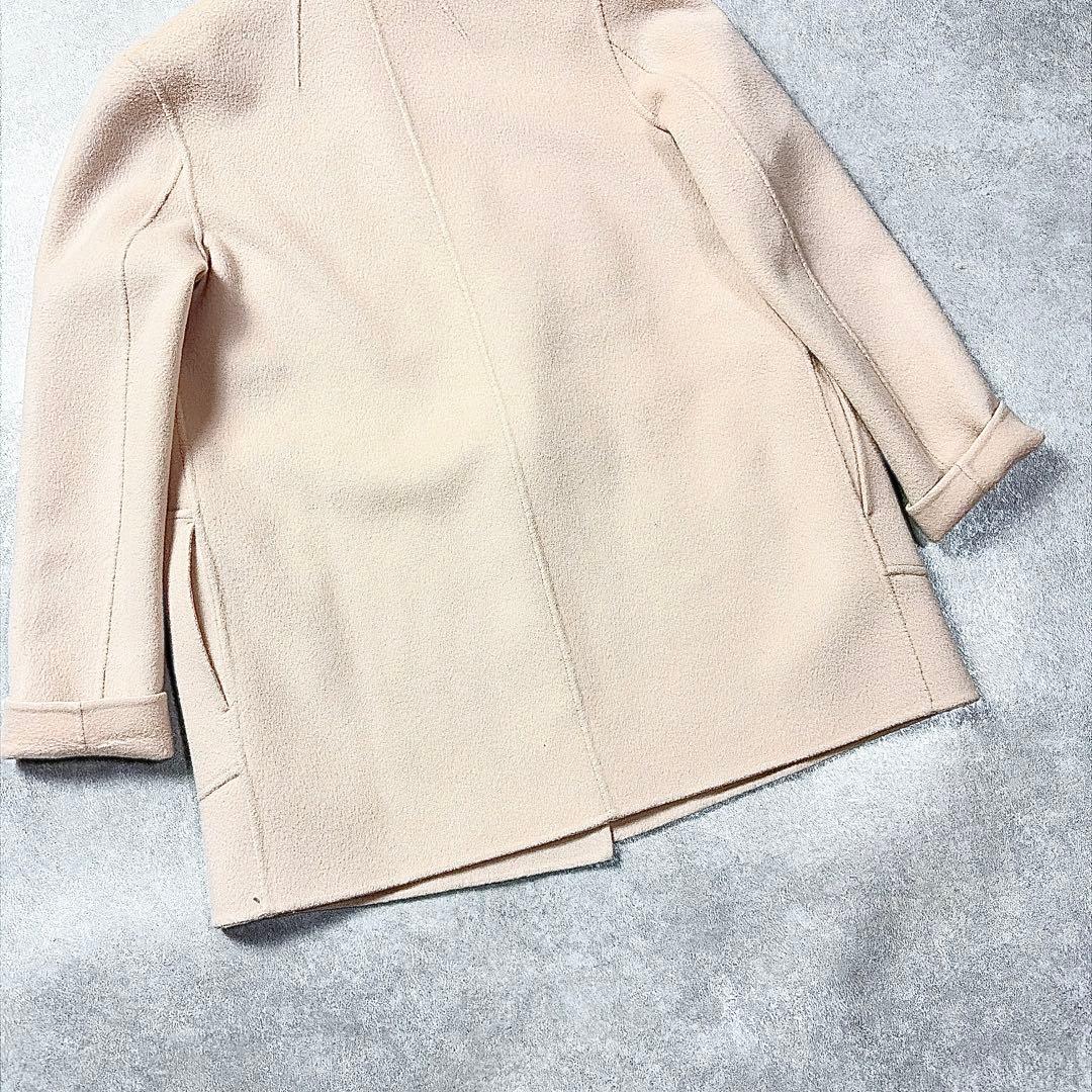 theory ウールカシミヤリバーコート　フード　ベビーピンク