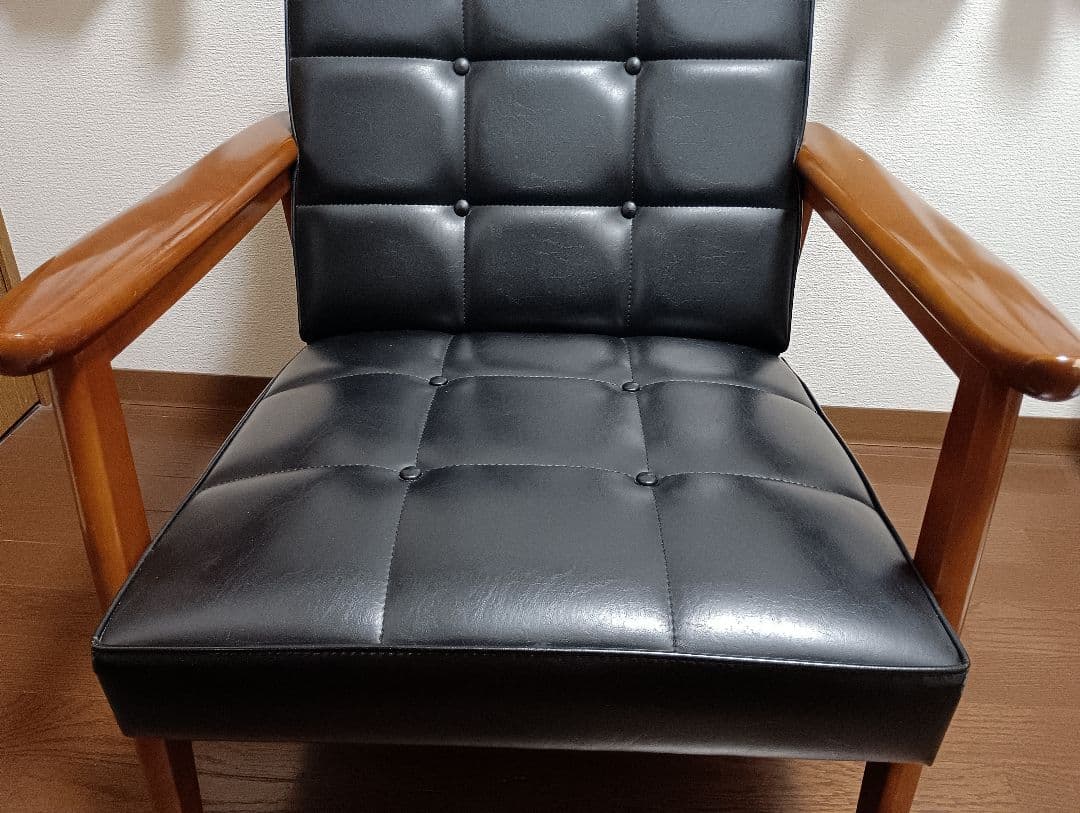 カリモクKチェア 1シーター　ws1150BW 1人掛けソファ 黒　1998年製