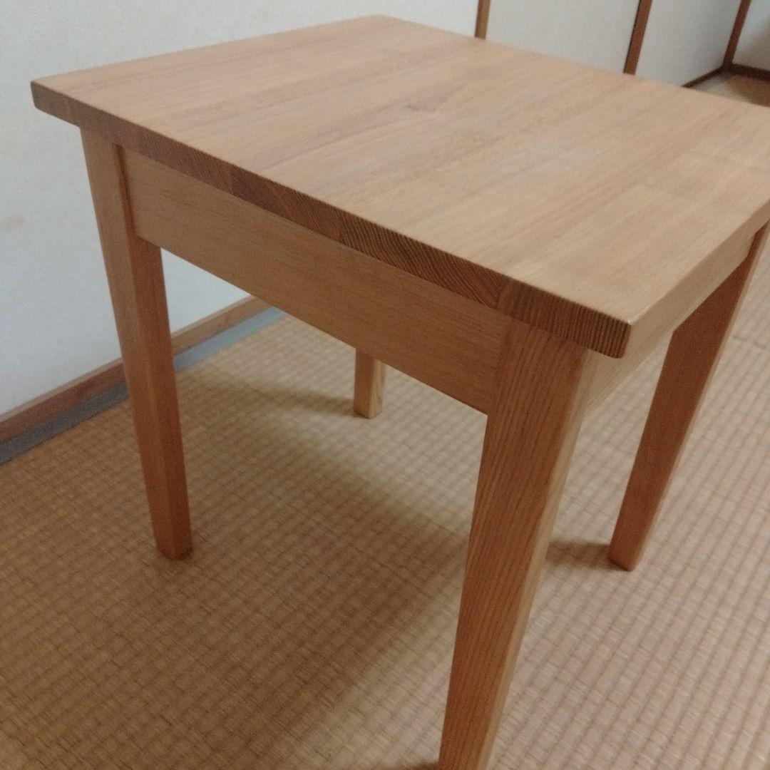 【無印良品】木製サイドテーブル 引き出し付　タモ材