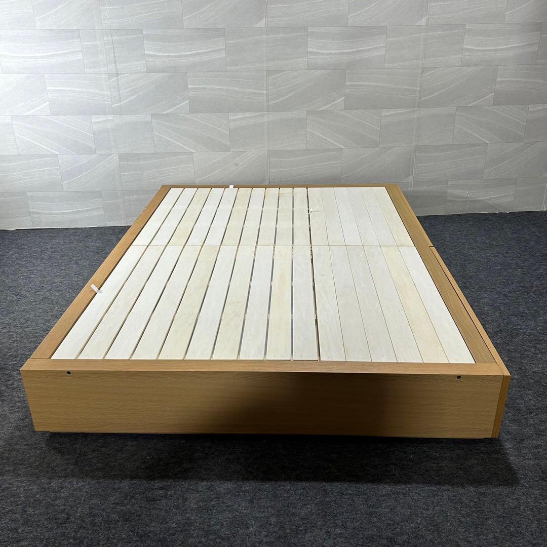 無印 ダブル ベッドフレーム 収納ベッド・ダブル・オーク材 チェスト d3011