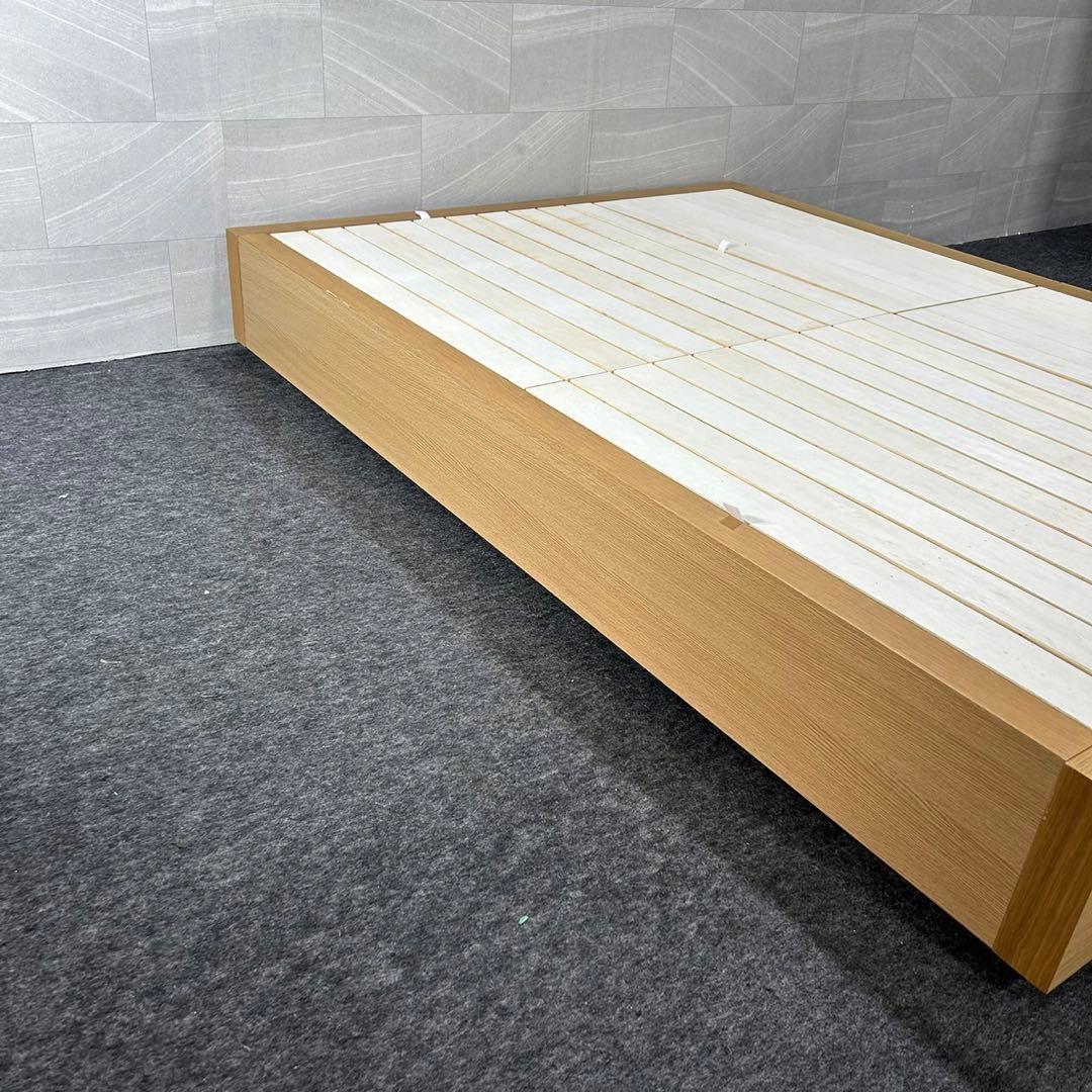 無印 ダブル ベッドフレーム 収納ベッド・ダブル・オーク材 チェスト d3011