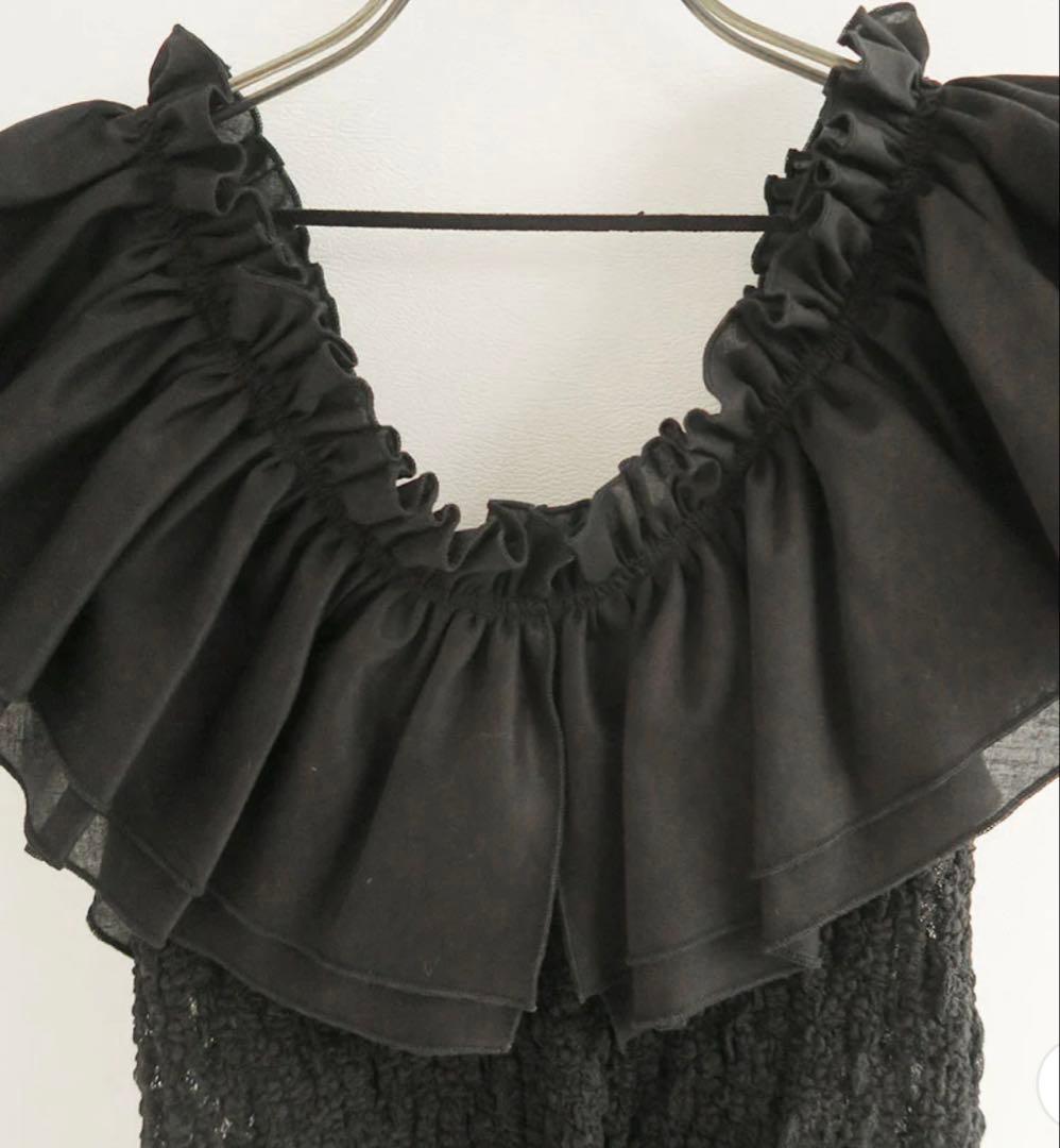 FUMIE TANAKA big frill lace cami ブラック