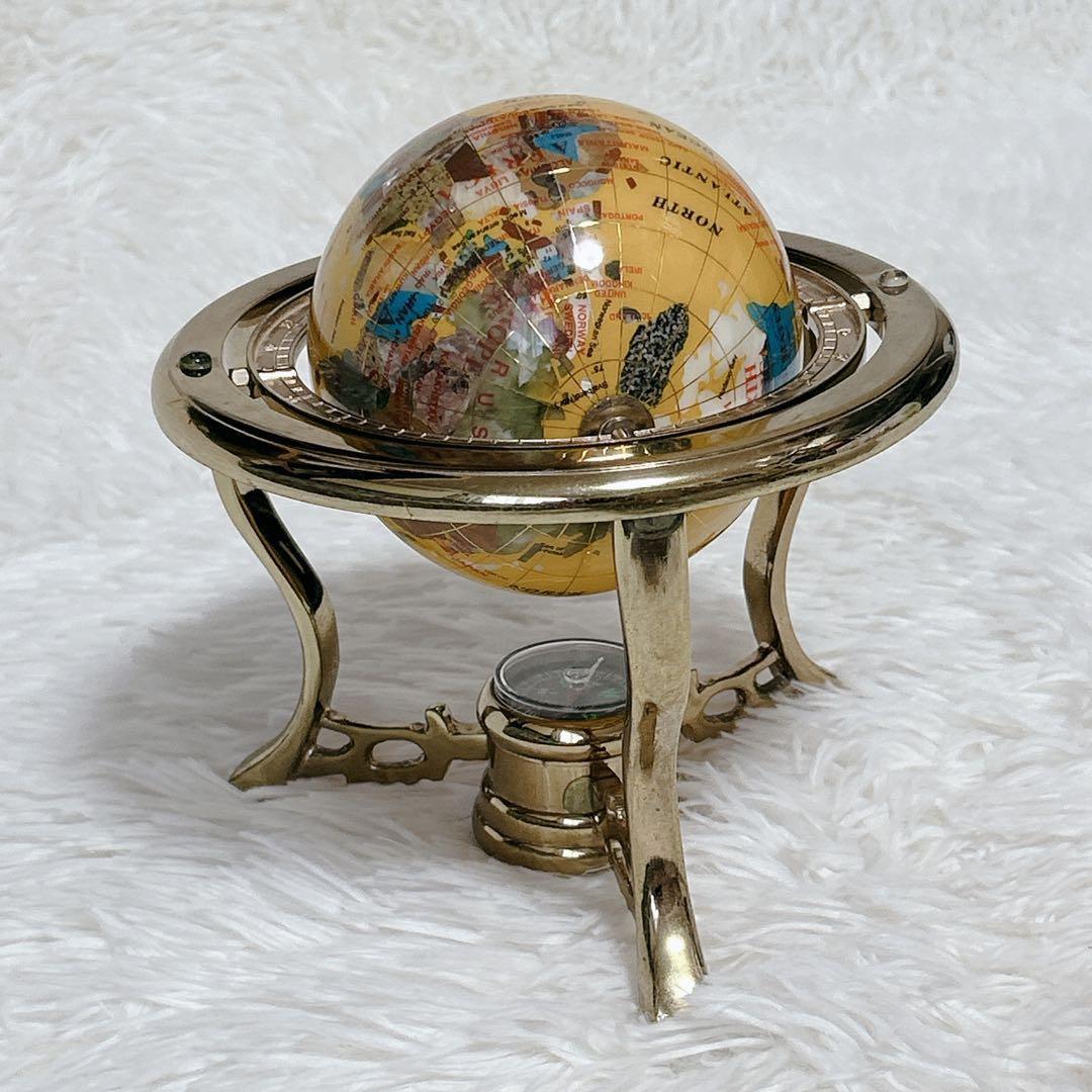 ✨希少✨ アンティーク地球儀 ゴールドスタンド 方位磁針付 猫脚 vendage