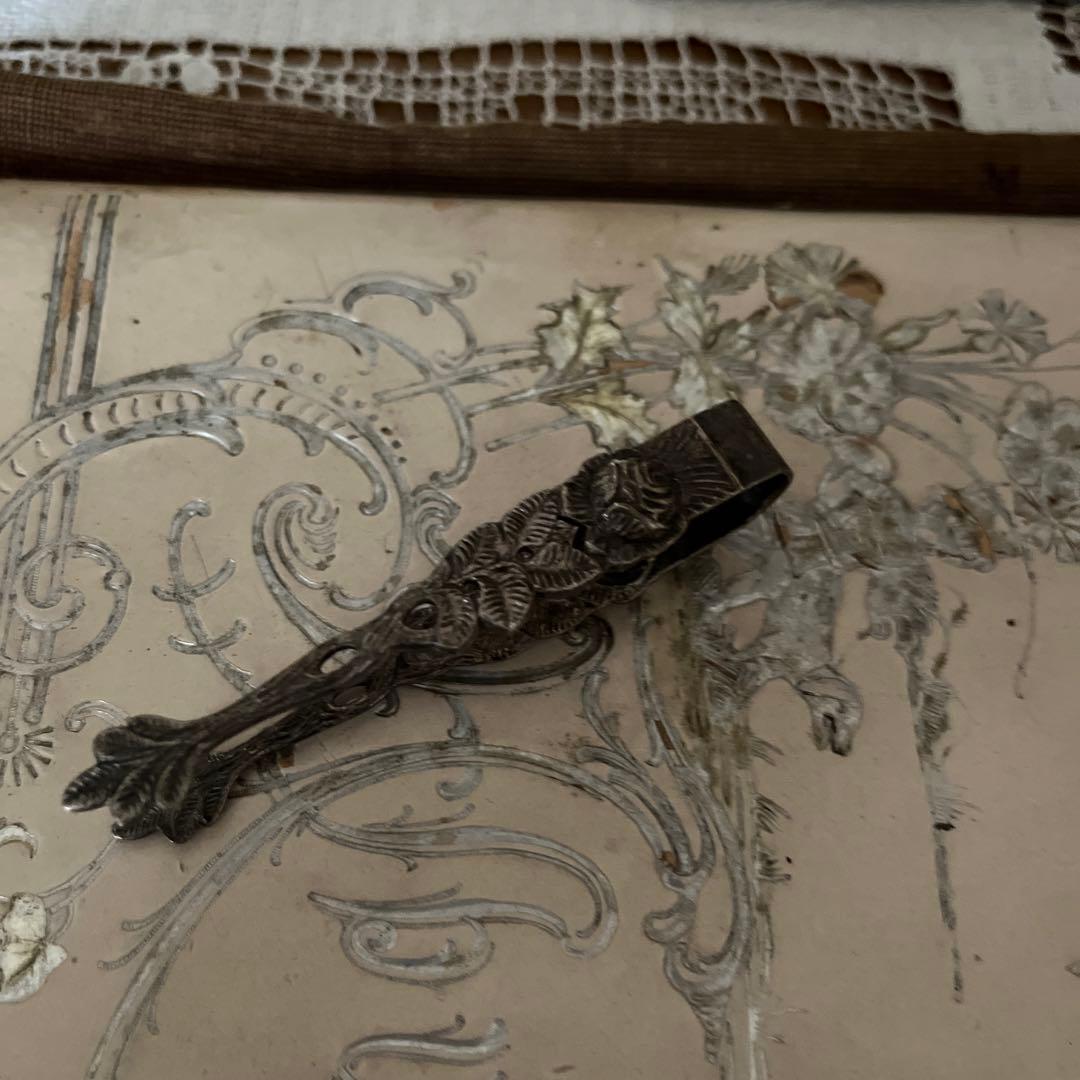 アンティーク　シルバープレート　カトラリー　バラ　ブロカント　トング