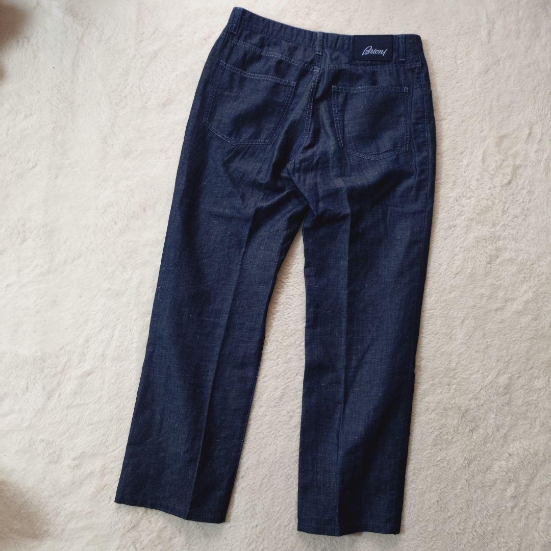 美品 Brioni DENIMCOLLECTION リネン スラックス デニム