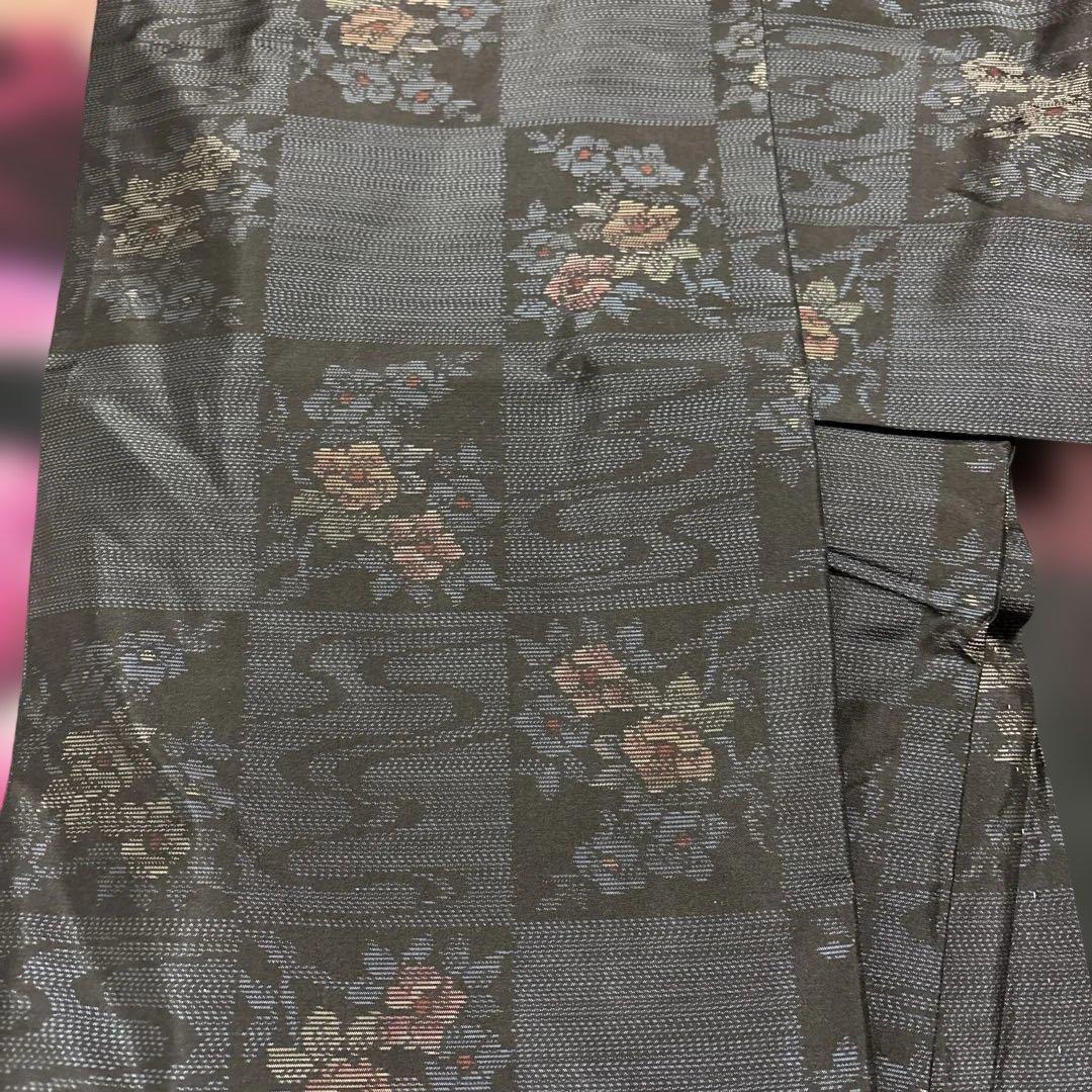 【未使用・しつけ付】本場大島紬 紺色 高級正絹 着物 証紙あり