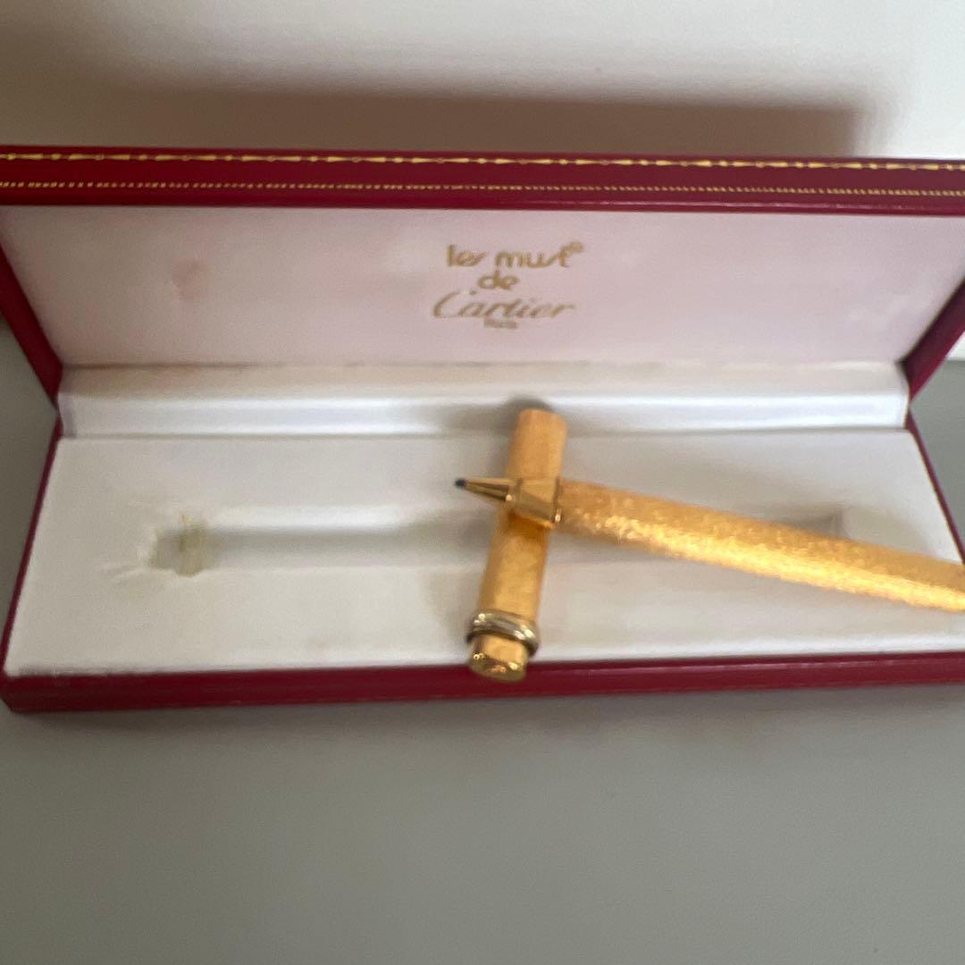 カルティエ トリニティ ボールペン ヴィンテージ ゴールド ストライプ