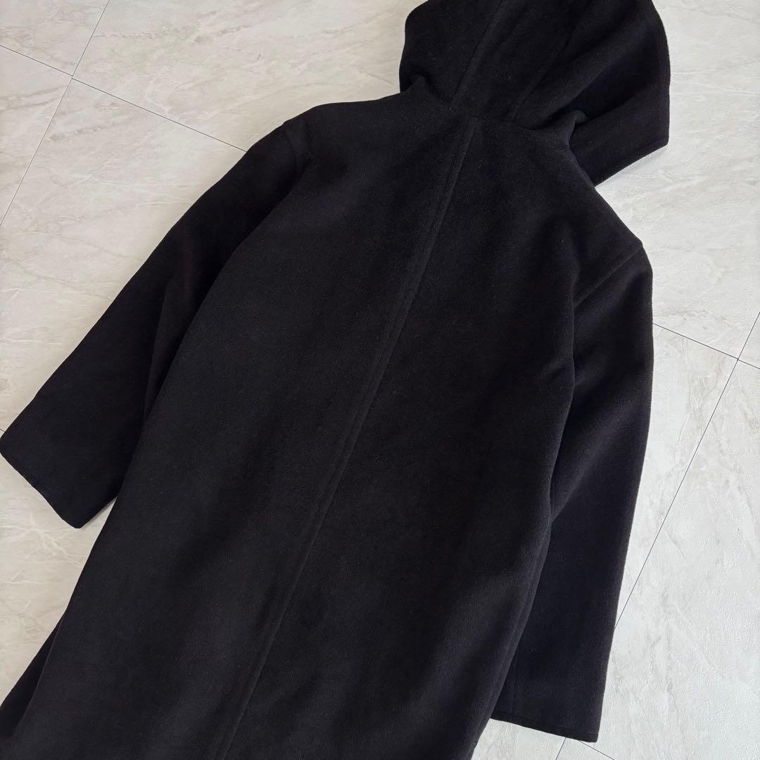 【白タグ・ピュアバージンウール】マックスマーラ　フーデッドコート　38サイズ
