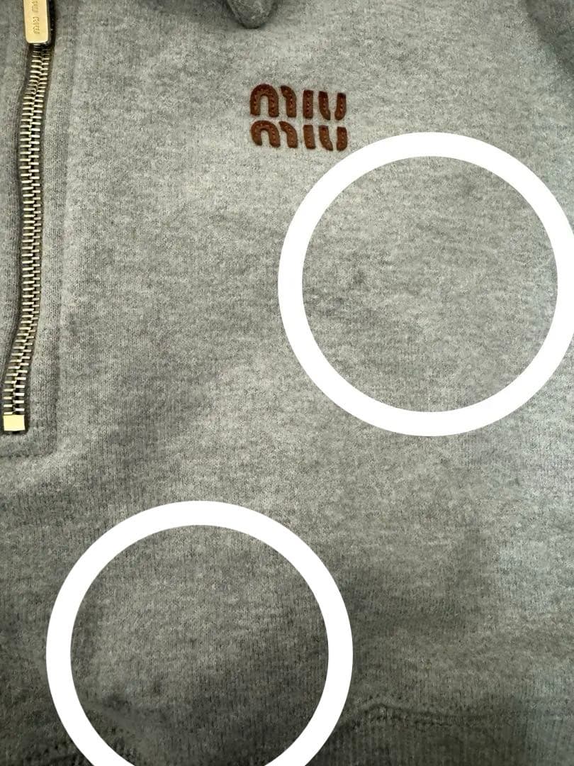 MIUMIU ハーフファスナー付 スウェットシャツ Sサイズ