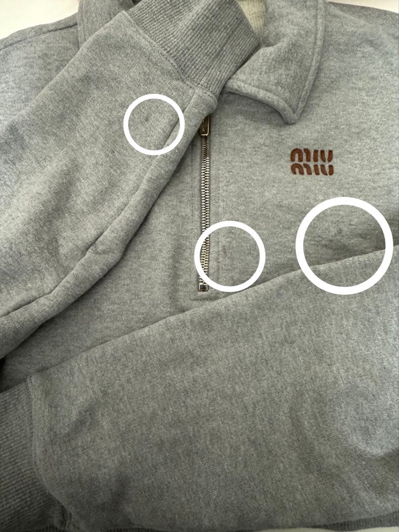 MIUMIU ハーフファスナー付 スウェットシャツ Sサイズ