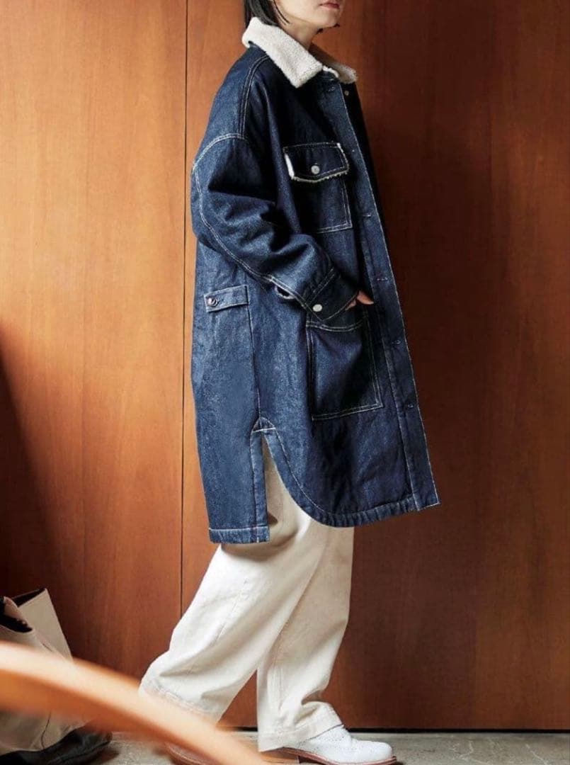 ✨美品✨完売サイズ サニークラウズ 裏ボアジージャンコート インディゴ 冬の相棒