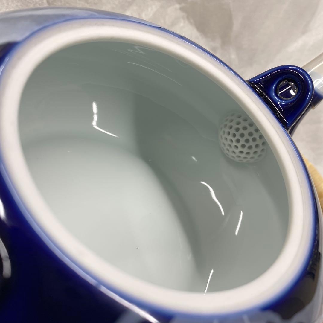 香蘭社　瑠璃白薔薇　蓋付茶器揃